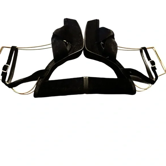 Aqua Lory Black Velvet Heels Size 6 - Picture 8 of 11